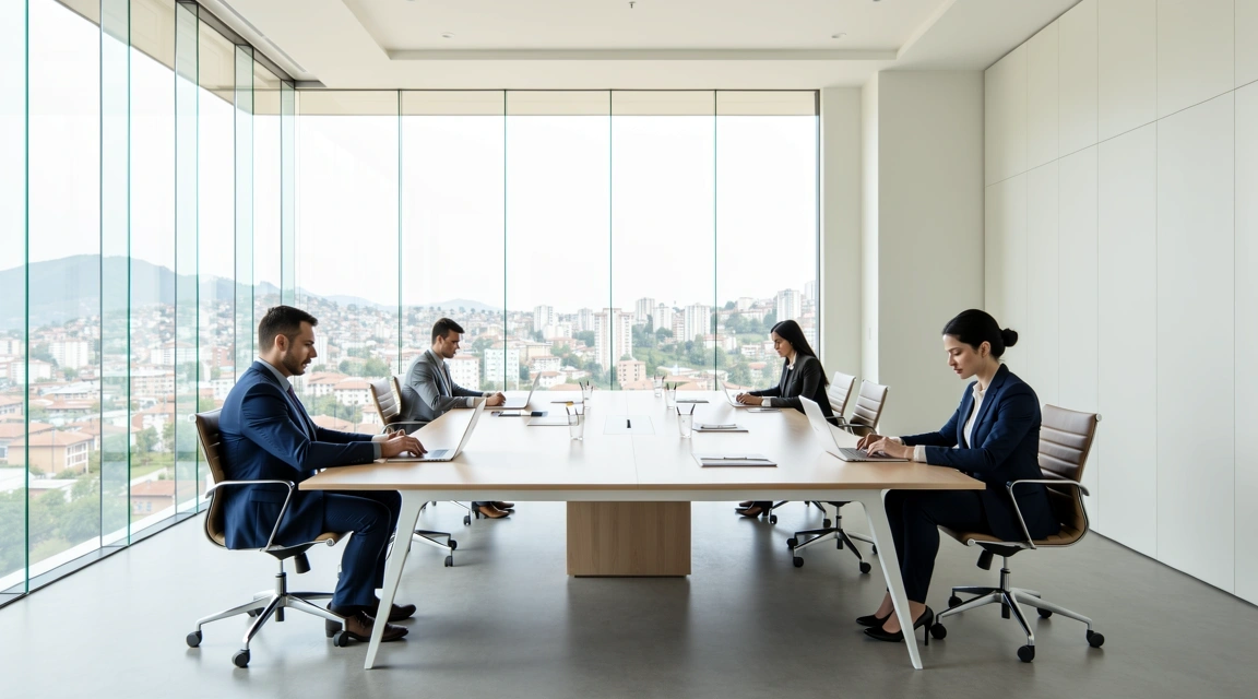 Análisis estratégico en oficina moderna